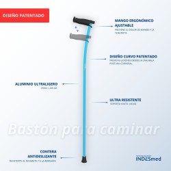 Bastón de paseo de 100% Aluminio Aeroespacial 6061 (unidad) premium