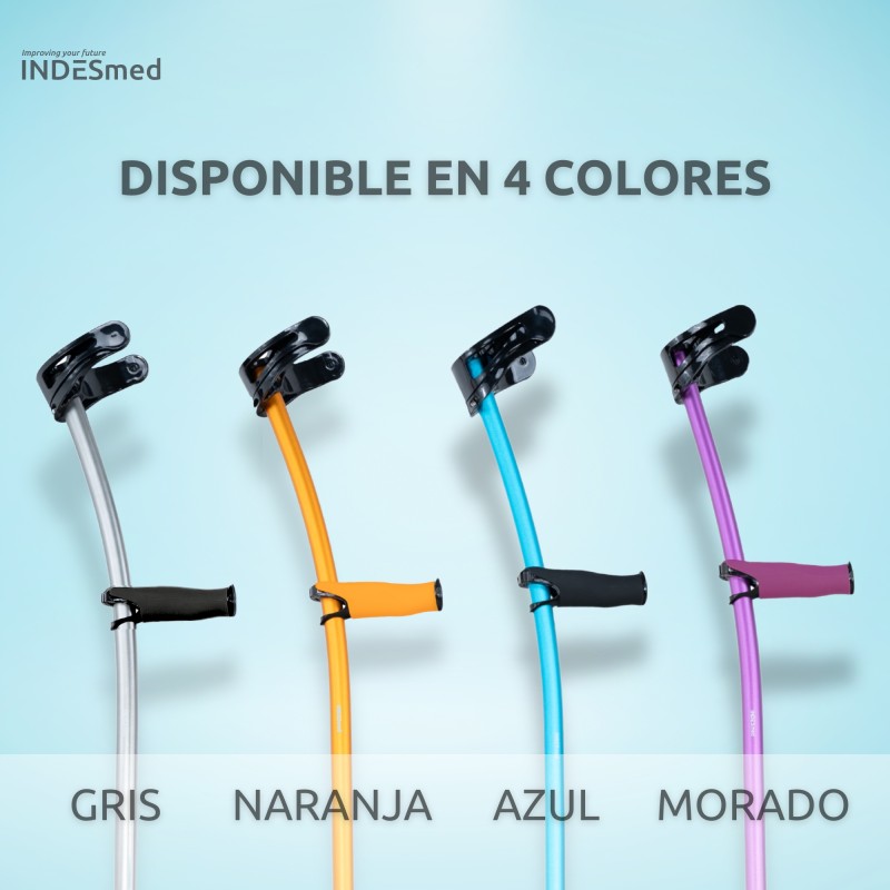 Muletas de aluminio aeroespacial Indesmed (par) premium