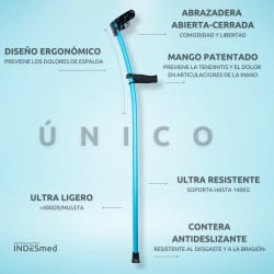 Muletas de aluminio aeroespacial Indesmed (par) premium