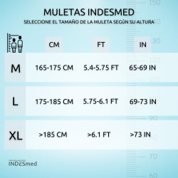 Muletas de aluminio aeroespacial Indesmed (par) premium
